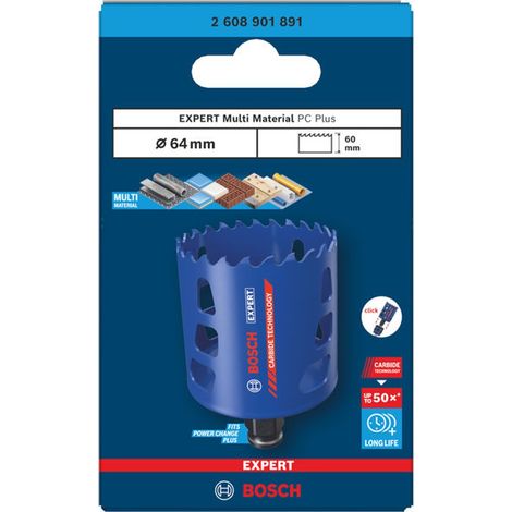 Bosch EXPERT Lochsäge Multi Material Power Change Plus, 64 x 60 mm