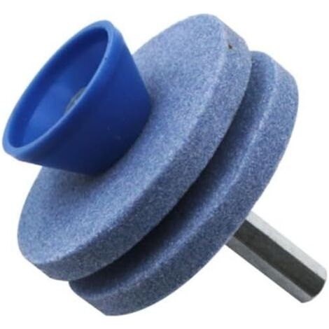 Affûteur de lame de tondeuse à gazon, meule d'affûtage d'outils de jardin, affûteur de remplacement d'outils de tondeuse à gazon (bleu) (1/3)