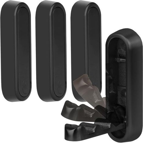 Set mit 4 schwarzen faltbaren Kleiderhaken mit 90 Wandhalterung unsichtbarem Klappmechanismus selbstklebender oder Schraubmontage maximaler 5 kg (1/5)
