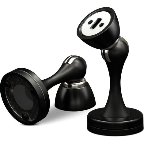 Lot de 2 butées de porte magnétiques en acier inoxydable - Noir - Résistantes - Pour plinthes, garder la porte ouverte (1/5)