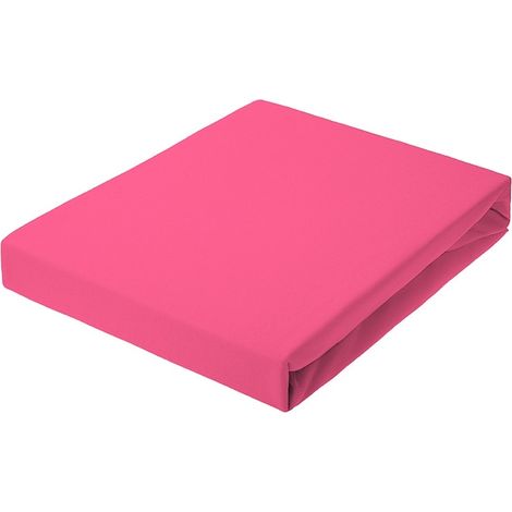 Couvre-lit élastiqué - Maille, 100 % coton, fuchsia, 100 × 200 + 20 cm (1/5)