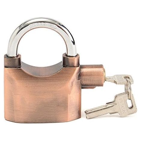Candado con alarma y sirena, seguridad para bicicletas y motocicletas, candado marrón. (1/5)