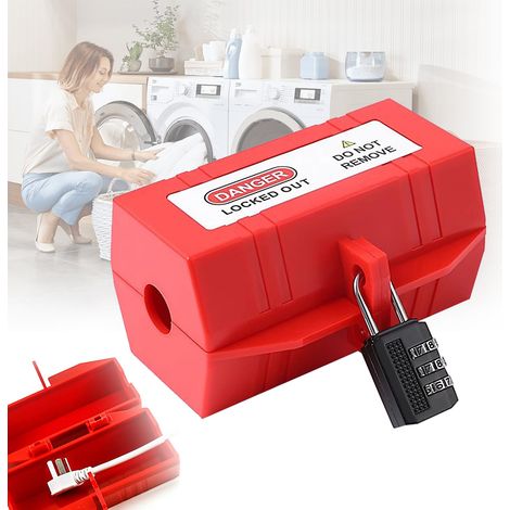 Scatola di protezione per presa rossa, protezione per cavo con copertura impermeabile per presa elettrica, scatola di protezione con serratura per presa elettrica esterna, per cavo di alimentazione pe