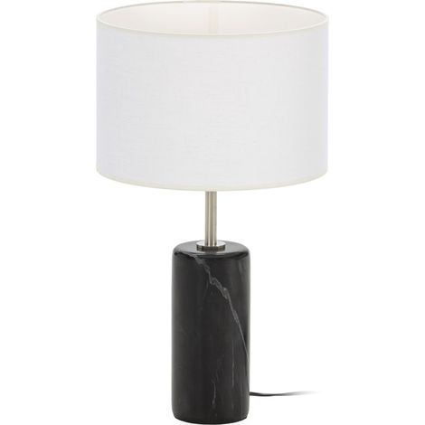 Lampe de table en marbre noir et laiton - Noir et nickel (1/3)