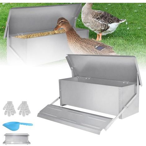 Automatic Chicken Feeder 10 kg Galvanized Steel Waterproof Rodent-Proof Garden Farm (1/5)