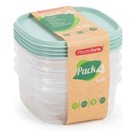 PLASTICFORTE fiambreras 0.35 l surtidas lote 4 , Lote de 4 fiambreras surtidas. -Pack 4 fiambreras click 350 ml. -Fabricada en plástico de alta calidad. -Sistema de cierre tipo cli (1/2)