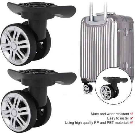 Bagage Mute Roues Valise Roulettes Pivotantes Repalcement Mute Roues Double Rangée, Pour Valise Repalcement A19 Roues à Double Ran (1/4)