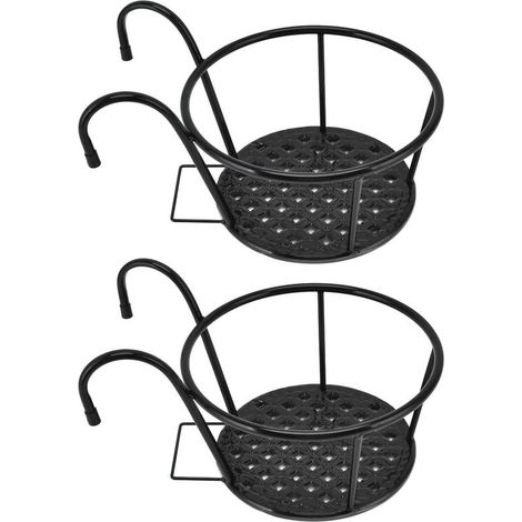 2 pièces panier de Jardinière suspendu - Cintre de fleurs intérieur et extérieur - support mural de Pot (1/5)