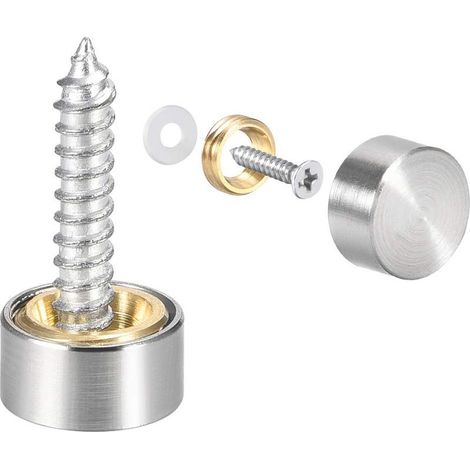 Dekorative Spiegelschrauben-Abdeckkappen, 10 mm Nägel aus gebürstetem Edelstahl (1/4)
