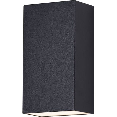 Applique LED extérieur métal haut bas W : 9 cm IP54 noir carré 3000 K lumière blanc chaud 480 lm moderne (1/3)