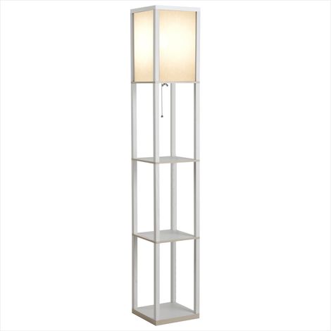 Lampe de table Lampadaire étagère en bois blanc 160 cm 3 étagères (1/5)