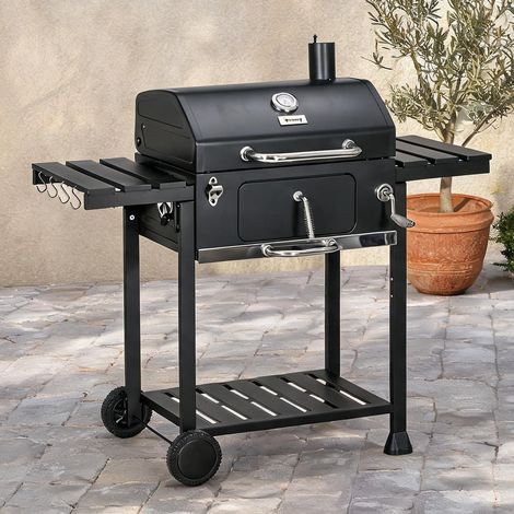 Barbecue charbon de bois sur chariot 120 x 64 x 114 cm acier (1/5)