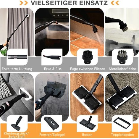 Nettoyage sans produits chimiques, nettoyeur vapeur 2000 W, 108°C, 4 bar, réservoir 1,5 L, pour sols et vitres (1/5)