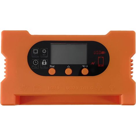 Lntyq Solarladeregler, 12 V/24 V Solarpanel-Regler mit verstellbarem LCD-Display, Dual-USB-Anschluss, Timer-Einstellung, automatische PWM-Einstellung (20 A) (1/5)