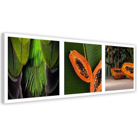 Tableau sur toile Papaye panoramique 90x30 (1/5)