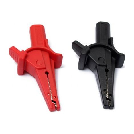 Pince crocodile, 10 A, noire, rouge, pince crocodile pour multimètre, pince de test d'isolement de courant (1/4)