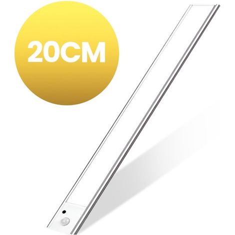 Bande lumineuse LED ultra-mince à détecteur de présence, télécommandée et rechargeable, pour armoire, penderie, cave à vin, avec capteur magnétique intelligent auto-adhésif. (1/5)