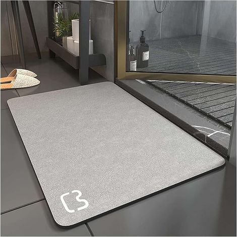 Tapis de Bain Antidérapant Diatomite Tapis Salle de Bain Microfibre Baignoire Douche Doux Séchage Rapide (1/5)