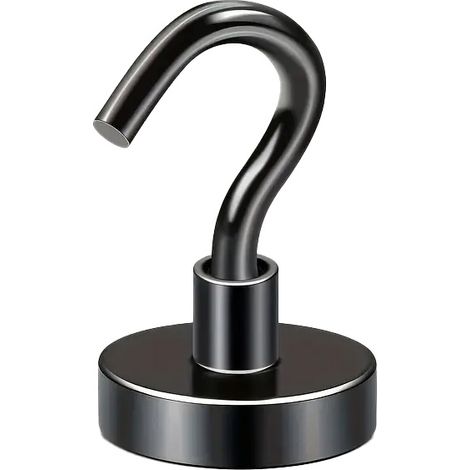 Magnetischer Hakenhalter 16 x 5 mm, starker schwarzer Magnet, Hunter, Tragkraft 8 kg