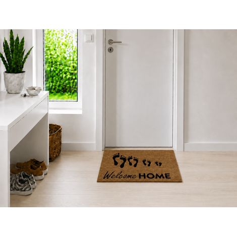 Kokos-Fußmatte - "Welcome Home" - 50 x 80 cm - Rutschfest, staubfrei & effektiver Schmutzabrieb (1/3)