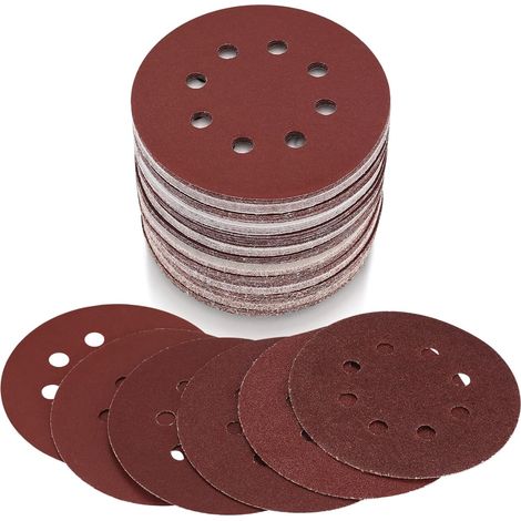 Lot de 40 disques abrasifs 125 mm 8 trous Pour ponceuse excentrique (2000 grains) (1/5)