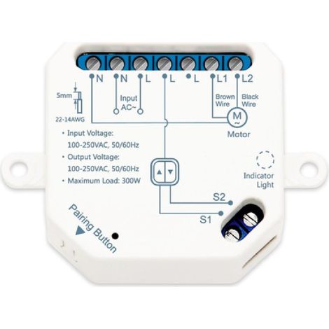 Ledkia – Interrupteur WiFi pour volets roulants automatiques – Compatible avec moteurs 4 fils – Application TUYA pour contrôle à distance (1/5)