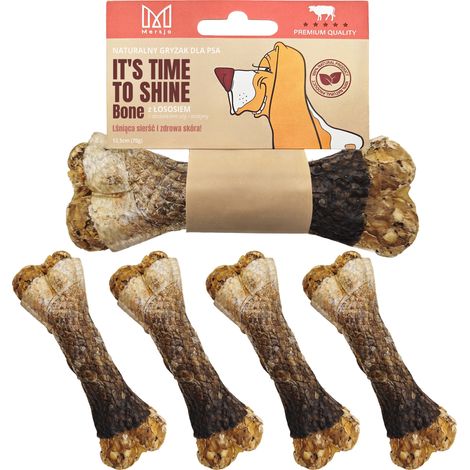 Set mit 5 Mersjö Lachs-Kauknochen für Hunde, 13,5 cm – für gesunde Haut und glänzendes Fell