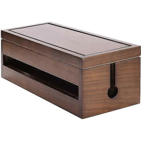 Boîte de rangement de câbles en bois 2024 pour rallonge, multiprise et protection contre les surtensions. (1/5)
