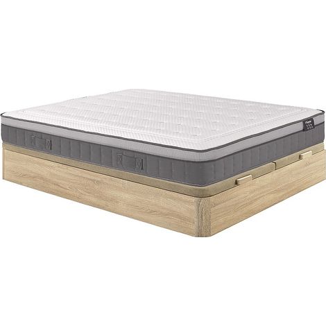 Set 180x200cm Rete vano Naturale chiaro + Mater. molle insac. 7 zone e memory foam, sp.30cm - ASGARD di YSMÉE