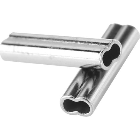 Tube de Ligne de pêche, Manchons à sertir à Double Baril 100% cuivre, Ligne de pêche Leader Trace gréement matériel Pinces à câble connecteur de Tube (100 pièces 6 Tailles) (1/5)