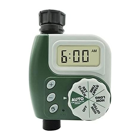 Programmateur d'Arrosage Minuterie d'Arrosage Automatique Minuterie d'Irrigation pour Arroseur Contrôleur de Système d'arrosage avec Affichage LED pour Balcon et Terrasse Jardin Ferme Pelouse Fleur (1/5)
