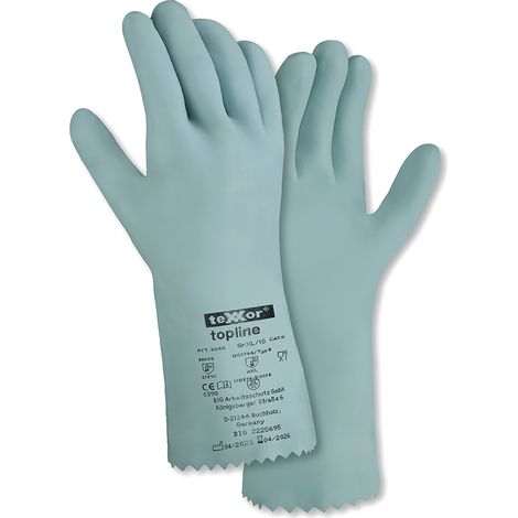 Texxor 22409 Gr.9 topline, Chemikalienschutzhandschuhe, Kat. 3 Naturlatex (1/4)