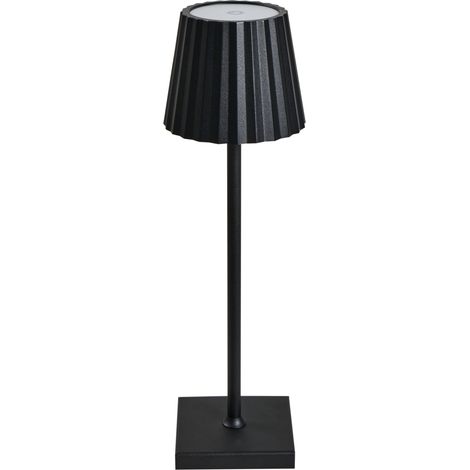 Lámpara de mesa moderna aluminio hierro interior y exterior jardín negro Pombeiro (1/5)