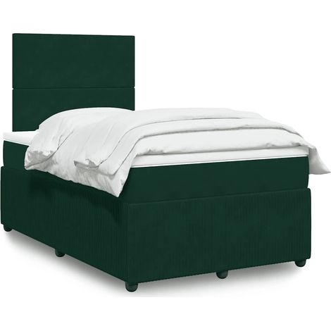 Boxspringbett mit Matratze Dunkelgrün 120x200 cm Samt (1/5)