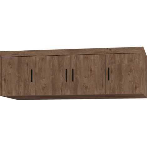 AX LIVING Groß Schrankaufsatz Eiche Lefkas Storicos 4T 176,3 x55,5 x53