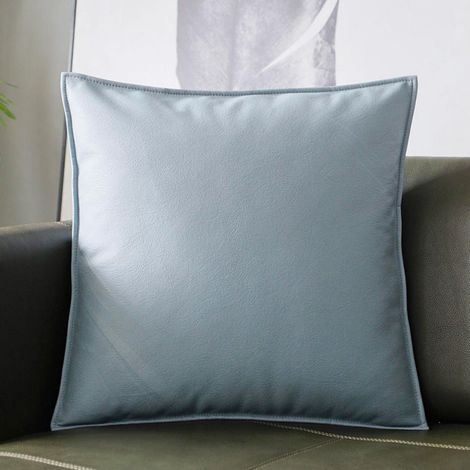 LAN Gris-bleu clair 30X50 (taie d'oreiller simple) Taie d'oreiller à motif litchi en similicuir, coussin de tête de lit, coussin de bureau, taie d'oreiller de canapé (1/5)