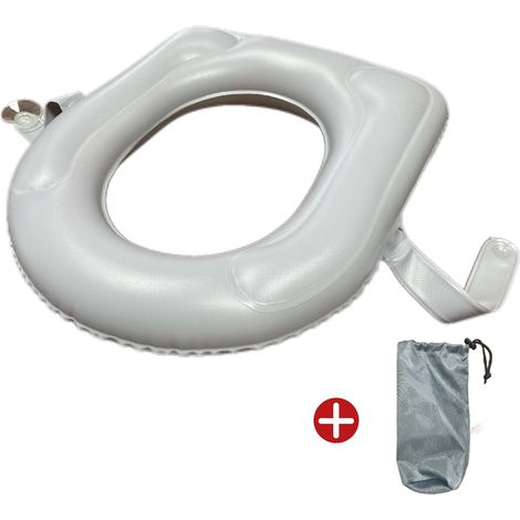 BEBUSINGOTO Cojines inflables para asiento de inodoro, con altura ajustable, para aliviar el dolor, aptos para inodoro o silla de ruedas, color gris (1/5)