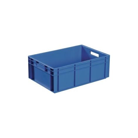 Contenedor de transporte L600xB400xH420mm azul PP asas pasantes paredes laterales cerradas TECWERK
