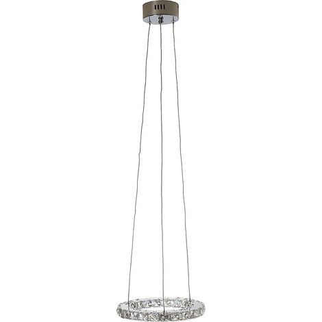 [NEUWERTIG] LED-Hängeleuchte HW153, Hängelampe Deckenleuchte Pendelleuchte, Kristallglas (1/4)