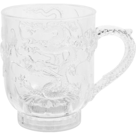 1 Stück LED-Acryl-Blinkbecher mit Farbwechsel, farbempfindlicher Trinkbecher für Wasser, Milch, Tee, Kaffeegetränke, Drachenmuster (285 ml) (1/4)