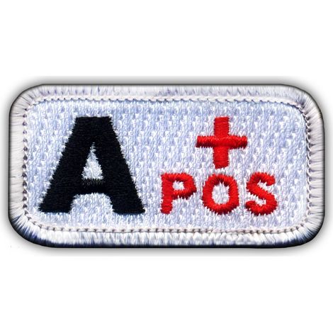 Patchion Blutgruppe A „positiv“ weiß/rot – zum Aufbügeln/Heißsiegeln – gestickter Aufnäher/Abzeichen/Emblem