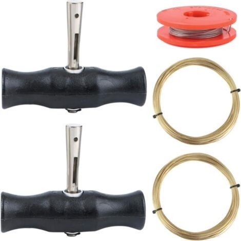 5 Pièces Outils de Dépose de Pare-Brise Universel Outils pour Pare Brise de Voiture Fil de Coupe de Verre 3pcs Fils de Coupe et 2 pcs Poignées de Vitre pour Fenêtre de Pare-Brise (1/5)