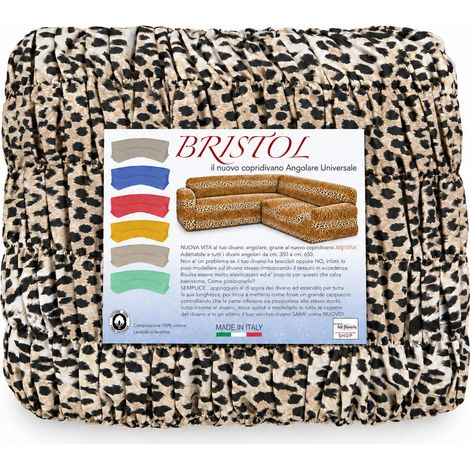 COPRIDIVANO ANGOLARE Bristol UNIVERSALE LEOPARDATO MACULATO (1/5)