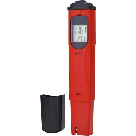 Beautiful pH meter tester, 0.01 digital resolution, automatic water pH meter for hydroponics, pen with large backlit LCD screen for kitchen, aquarium, swimming pool, durable, red (1/4)