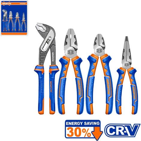 Set 4 Alicates Wadfow con Alto Apalancamiento Cr-V 6 a 10 Pulgadas (1/5)