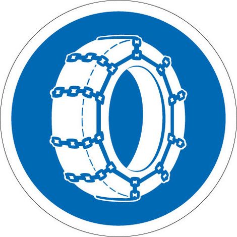 PANNEAU ROUTIER OBLIGATION PNEUS CHAINES (B26) - Diamètre 450 mm