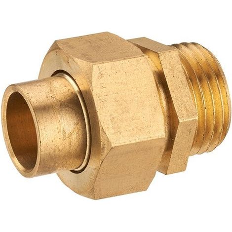 Manguito bicónico de latón M 15 x 21 para tubo de cobre QUICK PLOMBERIE