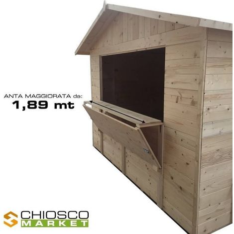 Chiosco Market 330 x 250 cm in legno 1 anta No - No - Standard 190 cm - Singola - 1 Anta ( Inclusa) (1/2)