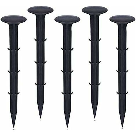 Plastique Piquets de Fixation de Jardin,pour Jardin pour la Fixation des Tissus Anti Mauvaises Herbes Protection Contre Les UV (200 pièces, Noir) (1/5)