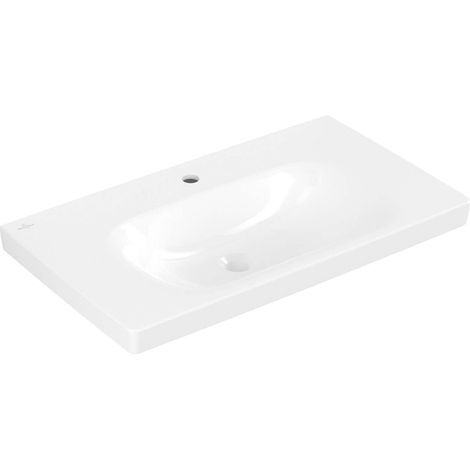 Villeroy & Boch Skyla - Lavabo 80x46 cm, sans trop-plein, trou de robinetterie, blanc alpin 5A518101 (1/3)